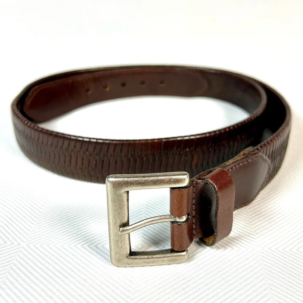 Coach Brown Genuine Leather Woven/Braided 1.25